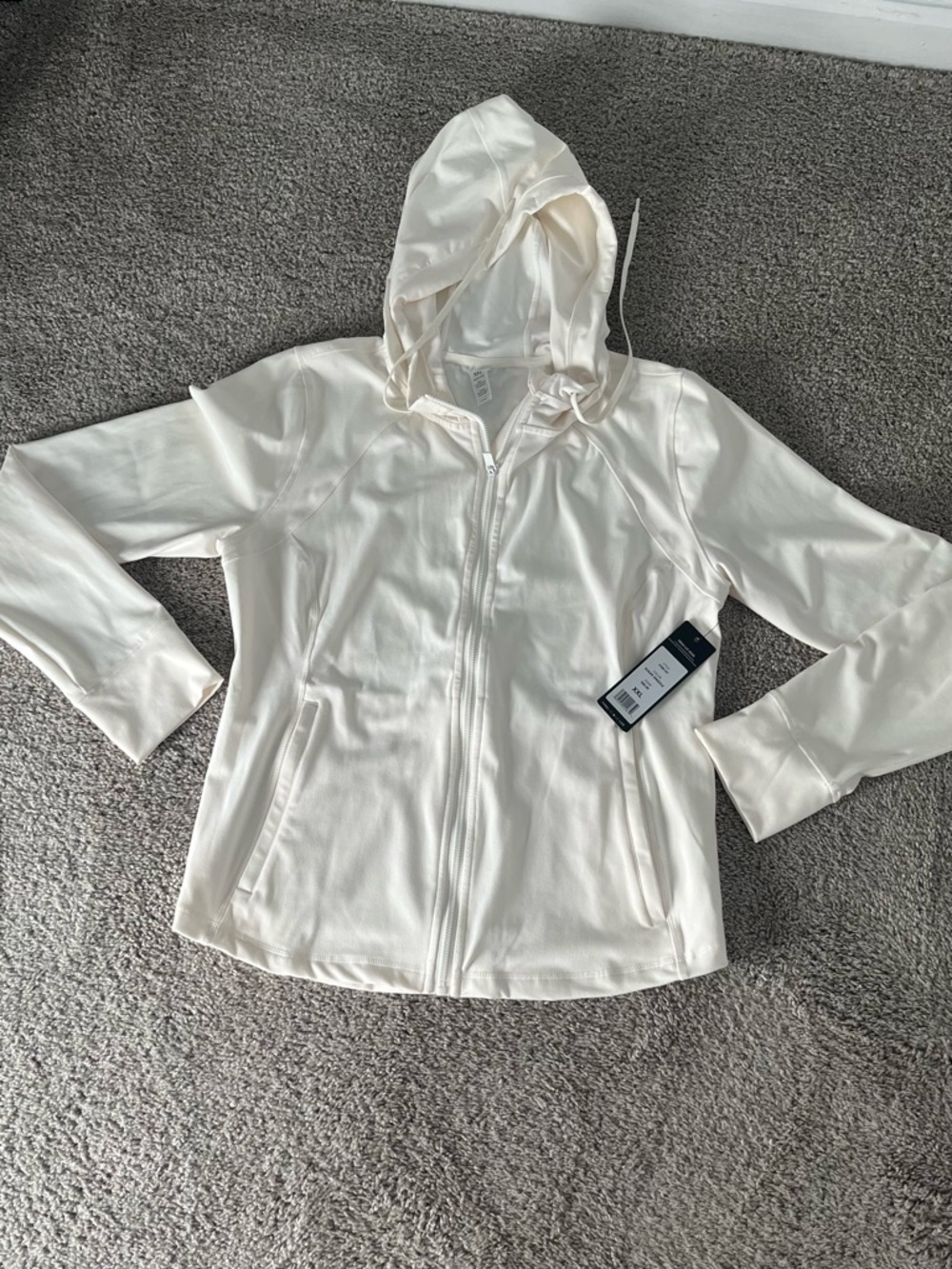 Yogalicious Cream Hooded Zip-Up Jacket